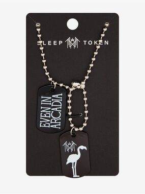 Sleep Token Even In Arcadia Double Dog Tag Necklace - Black & Silver